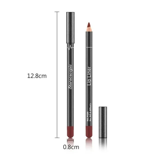 Juego de 12 lápices labiales para mujer, resistentes al agua, de larga duración, mate, delineadores de labios