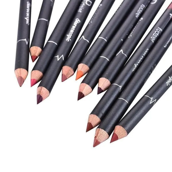 Juego de 12 lápices labiales para mujer, resistentes al agua, de larga duración, mate, delineadores de labios