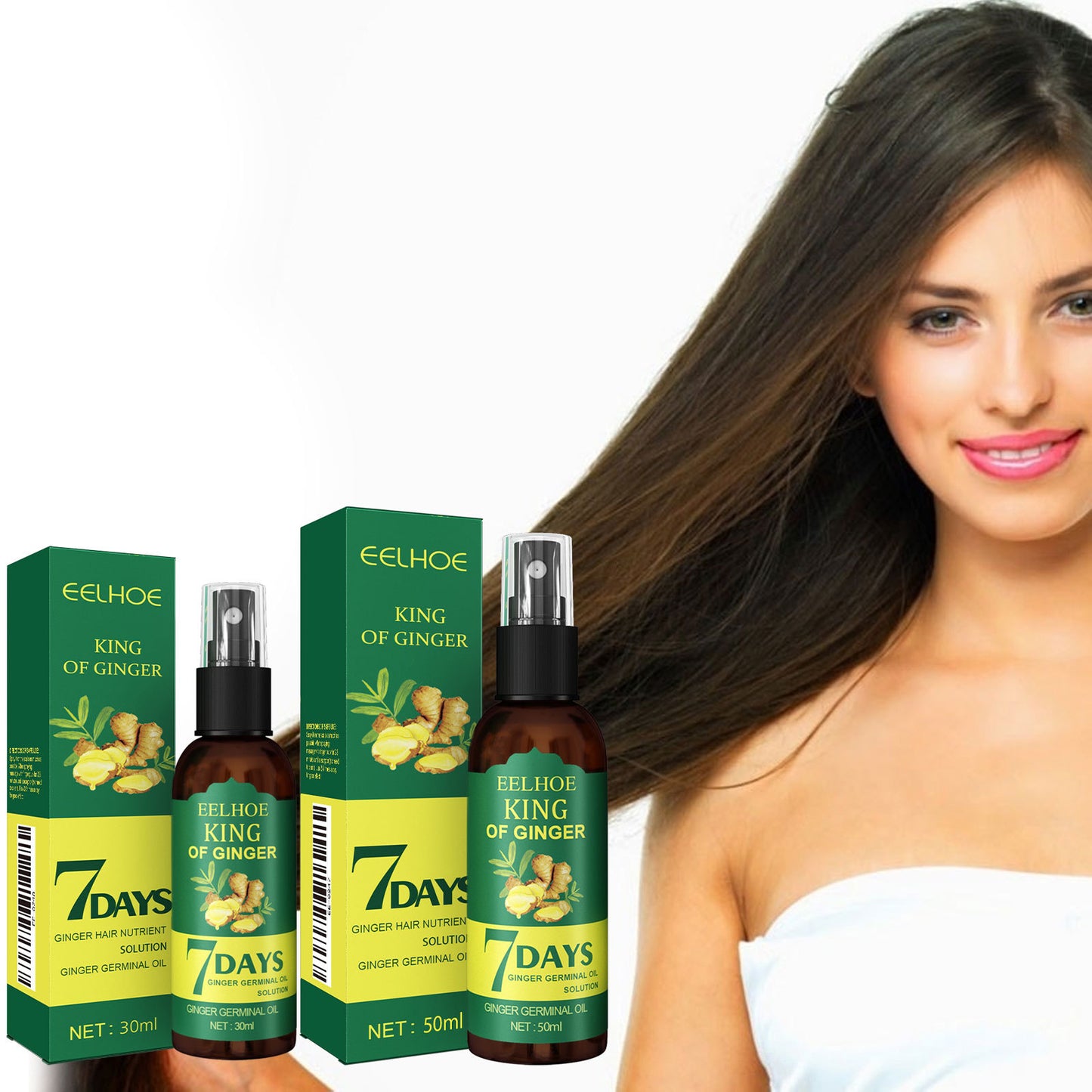 Spray capilar de jengibre (30 ml) para fortalecer el cabello, masajear el cuero cabelludo y reparar la calidad del cabello. Líquido para el cuidado capilar
