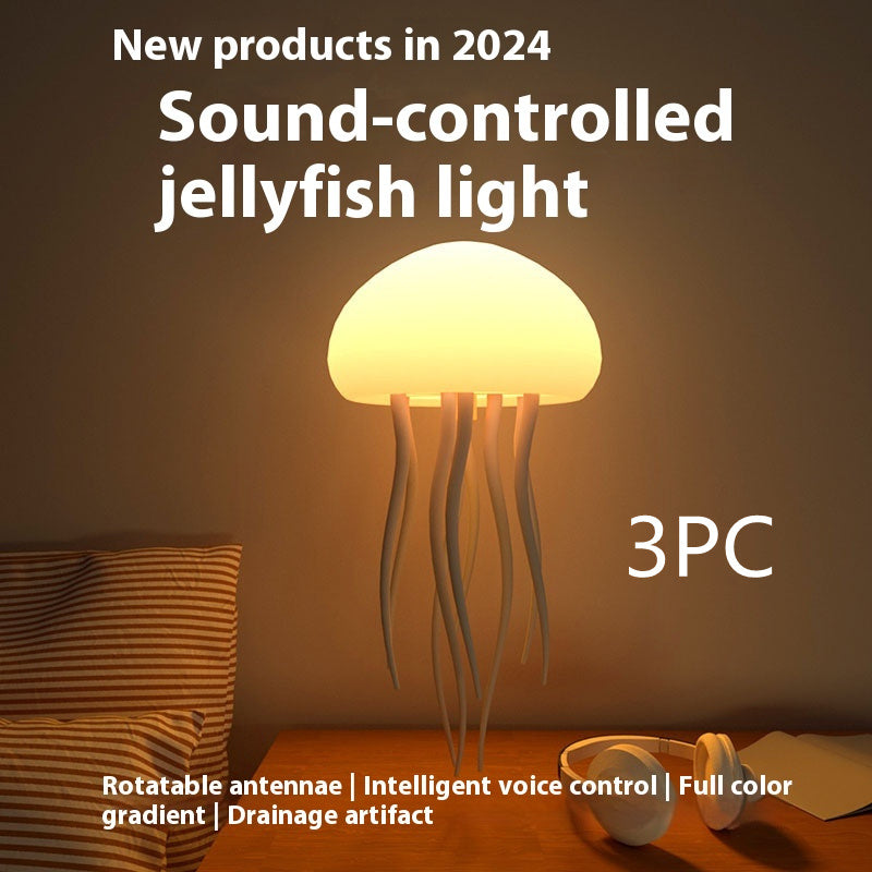Lámpara de ambiente de medusas, luz LED nocturna de medusas, lámpara portátil de medusas, decoración de medusas, lámpara de mesa inteligente para mesita de noche.