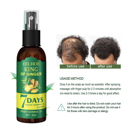 Spray capilar de jengibre (30 ml) para fortalecer el cabello, masajear el cuero cabelludo y reparar la calidad del cabello. Líquido para el cuidado capilar
