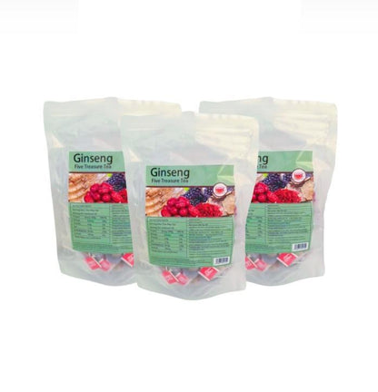 8.81 Oz Five Treasures Ginseng Tea - 250g, 50 Pieces, 5g